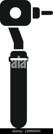 Black silhouette of a dental drill, a tool used by dentists for various procedures Stock Vector