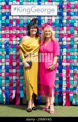 Ascot, Berkshire, UK. 26th July, 2024. Racegoers arriving at Ascot Racecourse in Berkshire on a sunny day for the QIPCO King George Friday. Credit: Maureen McLean/Alamy Live News Stock Photo