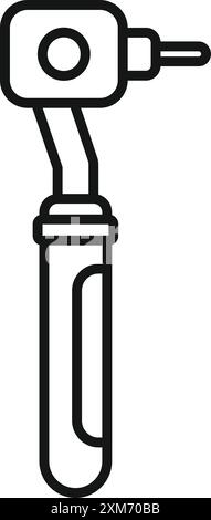 Dentist drill icon, simple black outline style, isolated on white background Stock Vector