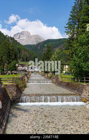 Sass Pordoi, view from Canazei - Val di Fassa - Italy Stock Photo