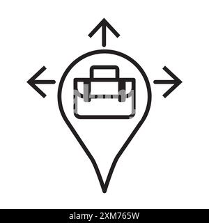 Business expansion icon Black line art vector in black and white outline set collection sign Stock Vector