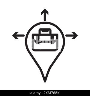 Business expansion icon (2) Black line art vector in black and white outline set collection sign Stock Vector