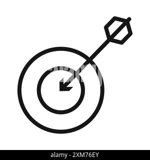 darts icon Black line art vector in black and white outline set collection sign Stock Vector