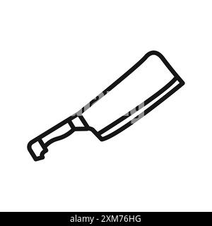 cooking chef knife icon Black line art vector in black and white outline set collection sign Stock Vector