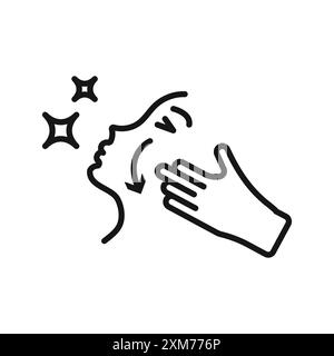 face massage icon Black line art vector in black and white outline set collection sign Stock Vector