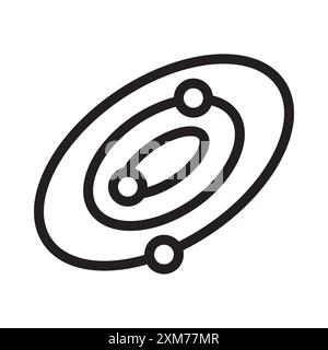 Galaxy icon Black line art vector in black and white outline set collection sign Stock Vector