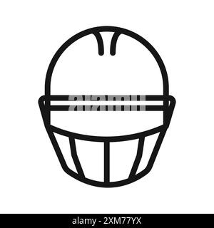 Helmet icon Black line art vector in black and white outline set collection sign Stock Vector