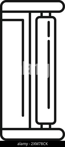 Linear icon of a lat pulldown machine, perfect for gym and fitness related designs Stock Vector