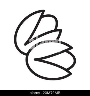 pistachio icon Black line art vector in black and white outline set collection sign Stock Vector