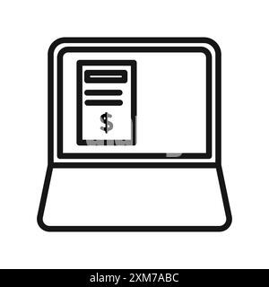 Subscription Model icon Black line art vector in black and white outline set collection sign Stock Vector