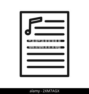 Lyrics icon Black line art vector in black and white outline set collection sign Stock Vector