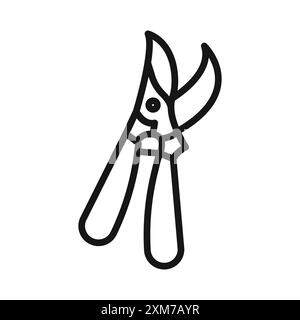 pruner icon Black line art vector in black and white outline set collection sign Stock Vector
