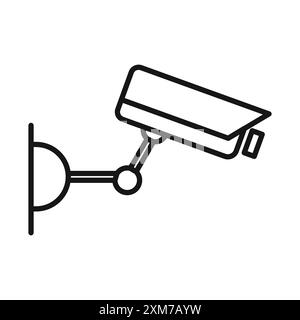 surveillance icon Black line art vector in black and white outline set ...
