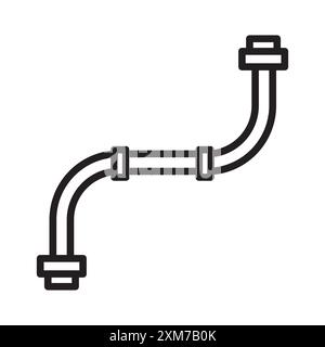 Water pipes icon Black line art vector in black and white outline set collection sign Stock Vector