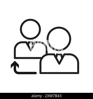 Referrals icon Black line art vector in black and white outline set collection sign Stock Vector