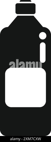 Black bottle icon showing blank label for branding and design Stock Vector
