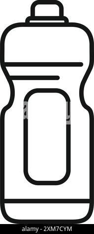 Simple black line icon of a cleaning product bottle, ideal for websites and apps Stock Vector