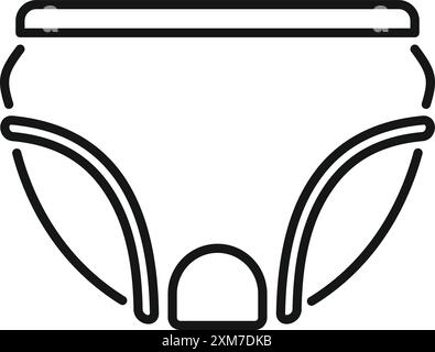 Black outline icon representing a baby diaper with a moisture indicator ...