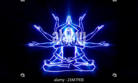 3D illustration. harmony of demiurge meditation Stock Photo