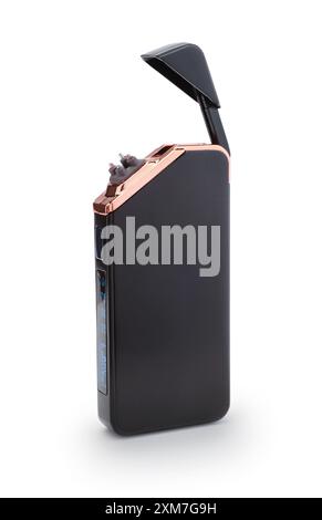New modern personal electric lighter isolated on white. Stock Photo