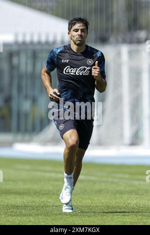 Napoli's Argentinian forward Giovanni Simeone during SSC Napoli's 2024-25 preseason training camp in Castel Di Sangro, Abruzzo, Italy. Stock Photo