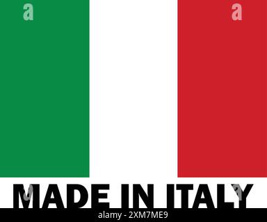 Made in Italy, Make in Italy, Manufacture sign, Italian product icon, Made in Italy icon, Made in Italy with Flag Stock Vector