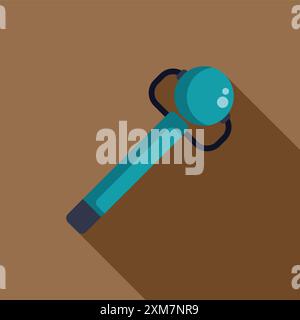 Blue reflex hammer with black handle, used by doctors for examining neurological reflexes Stock Vector