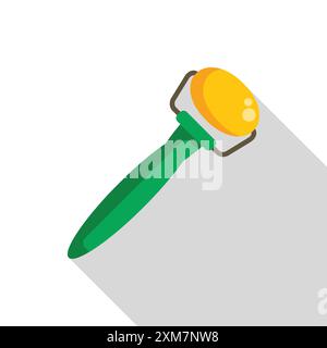 Manual citrus juicer squeezing fresh juice icon in flat style on a white background Stock Vector
