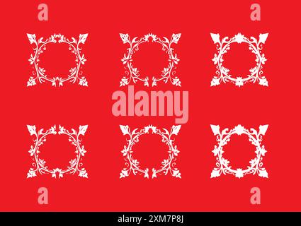 Abstract Beauty Flower Frame Logo Design Collection For Wedding , Invitation Cards Stock Vector