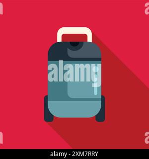 Portable fridge keeping food and drinks cold, road trip essentials, modern electric cooler Stock Vector
