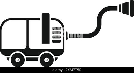 Simple industrial vacuum cleaner cleaning using suction power icon Stock Vector