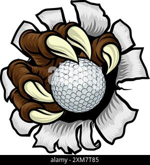 Golf Ball Claw Cartoon Monster Animal Hand Stock Vector