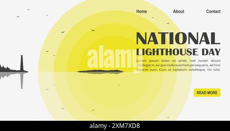 International maritime day banner. World Maritime Day, Ocean Day, vector illustration. Explore Nature Stock Vector