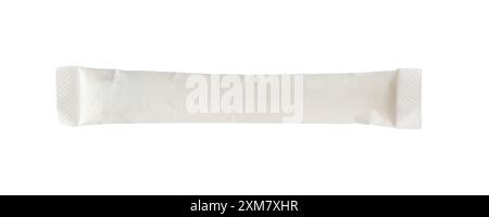 blank white stick sachet sugar package isolated on white background Stock Photo