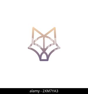 Line Fox Logo vector. Fox head Logo Design Stock Vector