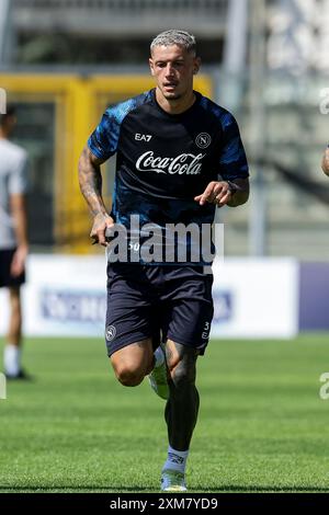 Napoli's Italian defender Pasquale Mazzocchi during SSC Napoli's 2024-25 preseason training camp in Castel Di Sangro, Abruzzo, Italy. Stock Photo