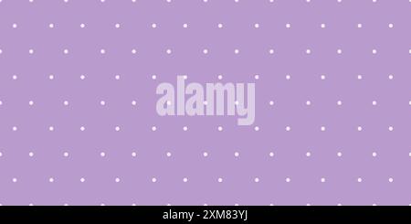 A seamless texture of purple and white polka dot. Pattern consists of white dots uniformly distributed on a purple backdrop. Versatile design can be u Stock Vector