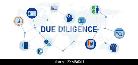 due diligence assessment company examination audit investigation concept Stock Vector