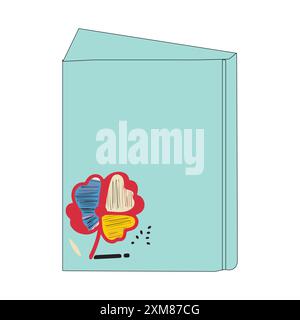 Book paper open or textbook pages with text vector icon flat cartoon illustration isolated on color background clipart, single book Stock Vector