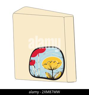 Book paper open or textbook pages with text vector icon flat cartoon illustration isolated on color background clipart, single book Stock Vector