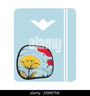 Book paper open or textbook pages with text vector icon flat cartoon illustration isolated on color background clipart, single book Stock Vector