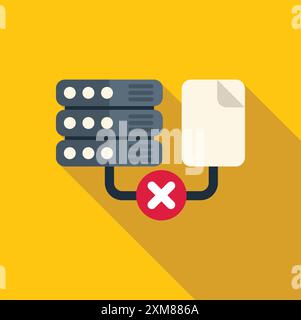 Data transfer being refused by server, concept of cybersecurity and data protection Stock Vector