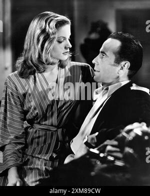 Lauren Bacall and Humphrey Bogart. Portrait of the American actors Lauren Bacall (b. Betty Joan Perske, 1924-2014) and Humphrey DeForest Bogart (1899-1957) from the film To Have and Have Not, 1945 Stock Photo