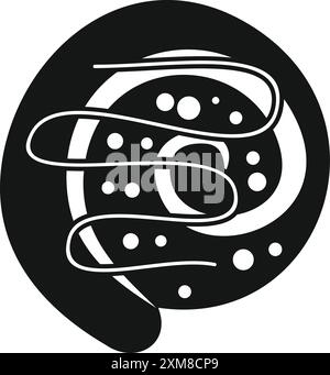 Black and white donut with sprinkles silhouette Stock Vector Image ...