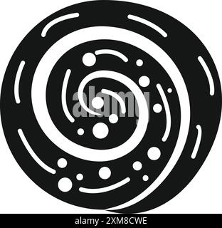 Abstract black and white spiral shape rotating, suitable for concepts such as hypnosis, illusion, and movement Stock Vector