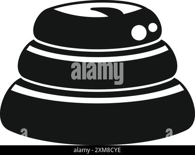 Black glyph icon representing a modern smart speaker assistant, listening for a voice command Stock Vector