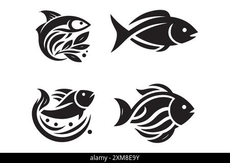 Set of fish vector icon Stock Vector