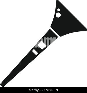 Black silhouette icon of a vuvuzela blowing horn making noise Stock Vector