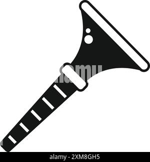 This simple black and white trumpet icon is perfect for representing music, jazz, or any other related concept Stock Vector