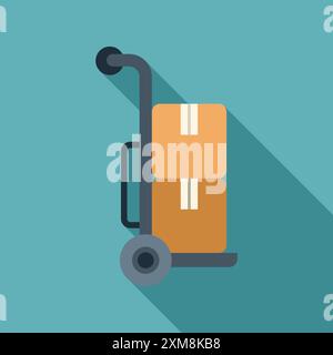 Simple icon of a hand truck carrying boxes, perfect for representing delivery services Stock Vector